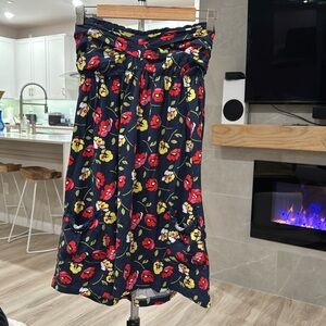 Abercrombie and Fitch strapless blue floral dress size large